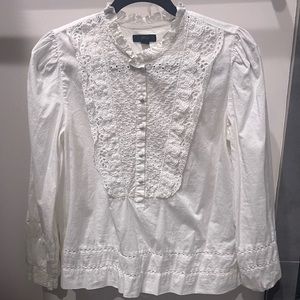 J. Crew White Lace Blouse